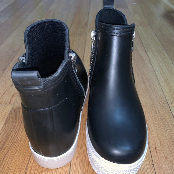 Steve Madden Wedge Rainboot Black 